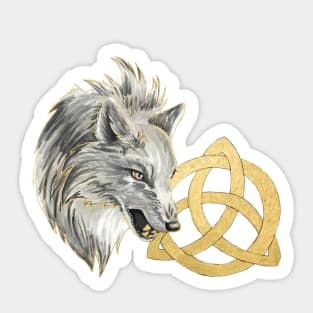 Snarling White Wolf Sticker